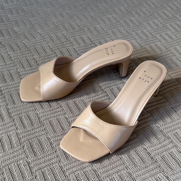 a new day Shoes - A New Day Women's Beige Heeled Mules